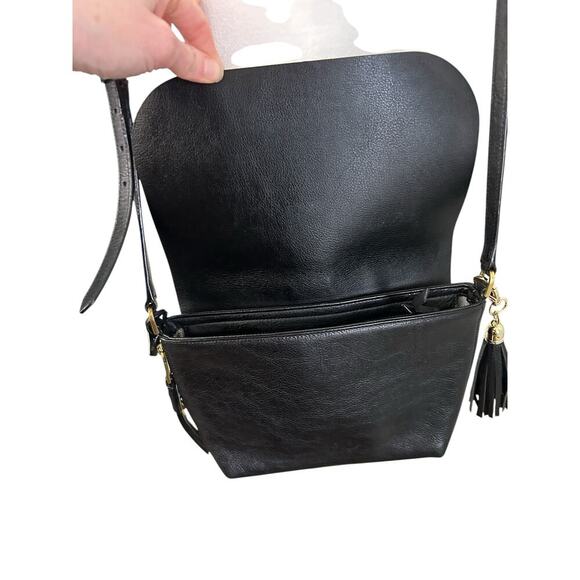 Fossil Maya Black Pebble Leather Small Flap Crossbody Bag Adjustable Strap Purse - Picture 8 of 16